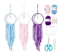 WEBEEDY Kit de Macramé pour Adultes Débutants, 3 kit D'Artisanat Attrape-Rêves, Créez Votre Propre Décoration D'Intérieur en Macramé avec Cerceau Attrape-Rêves, Fil et Instructions