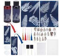 WEBEEDY Kit de papier Impression soleil Cyanotype avec Gabarits Nature 30 Feuilles 22x15.5cm pour Adultes
