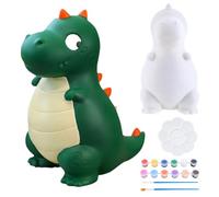 WEBEEDY Kit de Peinture de Banque de Monnaie Dinosaure en Céramique Blanc Eléphant pour Adultes Débutants Peindre votre propre Boîte de Monnaie Dinosaure en Céramique