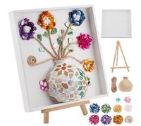 WEBEEDY Kit de peinture mosaïque à faire soi-même, vase à fleurs, motif mosaïque, kits d'art et d'artisanat, fournitures décoratives en mosaïque avec instructions, centre de table, décoration de salle
