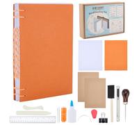 WEBEEDY Kit de Reliure Copte DIY pour Débutants pour Fabriquer Votre Propre Carnet A6 Kit Complet de Reliure de Livre avec Couverture de Livre Plieuse à Os Papiers A5 aiguilles Outils