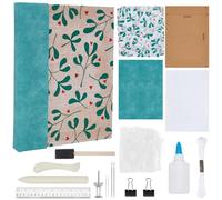 WEBEEDY Kit de Reliure pour Débutants DIY Deluxe Flower Journal Outils de Reliure Matériel et Guide de Scolarité Kit Complet de Fournitures de Reliure avec Fil, Aiguilles à Coudre, Papier