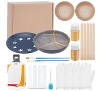WEBEEDY Kit de Réparation Kintsugi 18 pièces Kit de Réparation en Or Kintsugi Japonais pour Débutants Adultes Kit de Réparation de Poterie en Céramique DIY avec Plat D'Entraînement Cadeau Art Japonais