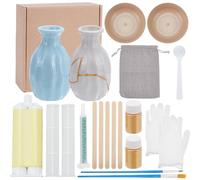 WEBEEDY Kit de Réparation Kintsugi Or 17 Pcs Kit de Réparation Céramique Japonaise Restaurer Les Céramiques Cassées avec Poudre Or,Cadeau Art Japonais pour Céramiques Cassées Sculptures en Verre Jade