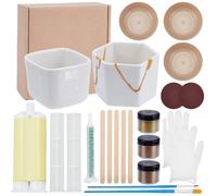 WEBEEDY Kit de Réparation Kintsugi Or Food Safe 60g Poudre de Mica 2 Bols de Pratique en Céramique 50ml Colle pour Débutants Kits D'Art DIY de Réparation de Céramique et de Porcelaine