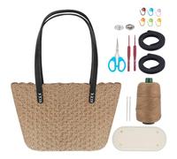 WEBEEDY Kit de Sac en Crochet pour Débutants Adultes Ensemble de Sacs Fourre Tout au Crochet avec Tutoriels Vidéo Base et Sangle Cuir Crochets Fabrication Complète de Sac à Main pour Femmes Noël