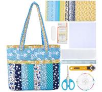 WEBEEDY Kit de Sac Matelassé DIY Petit Sac Kit de Démarrage Fait à la Main avec 21 pièce de Tissus Outils de Quilting et Tutoriel Vidéo Étape Par Étape pour Débutants Adultes