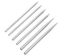 WEBEEDY Lot de 6 aiguilles en acier inoxydable de 3 tailles pour lacets, couture, tissage, bracelets, accessoires d'extérieur portables en argent (diamètre du trou : 1,5/2,5/3,5 mm)