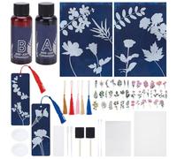 WEBEEDY Papier Cyanotype Feuilles Kit Art au Soleil Papier Nature pour Impression Solaire Kit de Dessin Art Solaire pour Adultes Projets Artisanat DIY Papier Sensible au Soleil 30 Feuilles 22x15.5cm