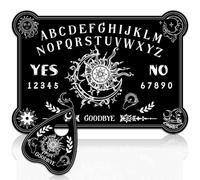 WEBEEDY Planche de Spiritisme en Bois Métaphysique Noire avec Thème du Soleil de la Lune et des Étoiles et Planchette de Divination Tableau de Pendule Oui Ou Non pour Adulte