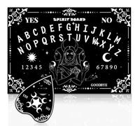 WEBEEDY Planche de Spiritisme en Bois Soleil et Lune avec Planchette Jeux de Planchette Divinatoire Déesse pour Prendre des Décisions Oui Ou Non Pendule pour Noël Halloween