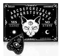 WEBEEDY Planche de Spiritisme pour Chat avec Planchette Planche de Divination en Bois Troisième Oeil Chat avec Pendule Soleil et Lune Tableaux Métaphysiques de Messages Cadeau pour Noël Halloween
