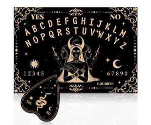 WEBEEDY Planche dEsprit Bois Déesse Lune Pendule Ancien Plateau Divinatoire Ensemble Planches Bois avec Planchette pour Famille Fête Décor Message Métaphysique 30x21 cm