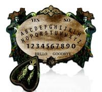 WEBEEDY Planche Spirite en Bois pour Communication avec les Esprits avec Planchette, Planche de Pendule de Divination Sorcière Forestière Gothique pour Décoration de Message Métaphysique, 30x21 cm