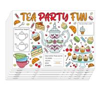 WEBEEDY Sets de Table à Colorier DIY pour Tea Party 30 Pack de Table Élégants à Dessiner pour Tea Time avec Motif de Théière et Tasse Décoration de Table pour Anniversaire Noël Restaurants 40x28cm