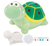 WEBEEDY Tortue en Céramique à Peindre Décorez Votre Propre Tirelire Tortue Kit d'arts et D'Artisanat DIY pour Débutants Activité Kit D'Artisanat de Tirelire avec 2 pinceaux, 6 Couleurs de Peinture