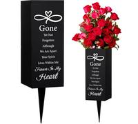 WEBEEDY Vases de cimetière pour tombe Forever in My Heart - Vases funéraires avec pic - Décoration de cimetière d'amour éternel - Cadeau de condoléances pour la perte d'un être cher, 7,9 x 20,9 cm