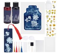 WEBEEDY Vases en Papier Cyanotype Kit D'Art en Papier Sun Flowers Papiers Cyanotype Haute Sensibilité Papiers Cyanotype Activés Par le Soleil A4 pour Dessin D'Art pour Adultes 30 Feuilles 22x15.5cm