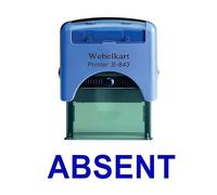 Webelkart Printer S-843 Tampon auto-encreur absent | Utilisation au bureau et à l'école | Impression claire | Tampon en caoutchouc auto-encreur rechargeable (bleu)