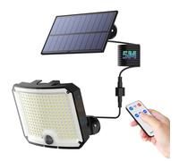 WeBeqer Lampes solaires d'extérieur avec télécommande, 208 LED, avec détecteur de mouvement, 3 modes, lampe solaire d'extérieur avec éclairage grand angle de 170 °, étanche IP65