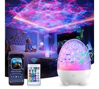 WeBeqer Projecteur Ciel Etoile,Veilleuse œuf de dinosaure rotative à 360°,Veilleuse Musicale Et Lumineuse Avec Bluetooth Playback,Projecteur Plafond,Décoration de Salle Cadeau pour Noël, Fête