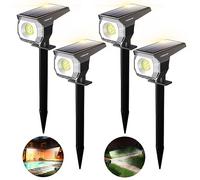 WeBeqer Spot Solaire Exterieur,18LED Lampe Solaire Jardin 300LM,Fonction 2 en 1 Lumiere Solaire Extérieur,Etanche IP67,6500K Lumière Froide Pour Cour,Clôture,Chemin,jardin,Allée,4Pack