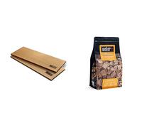 Weber 17522 Cèdre, Bois, Bâton de Fumée Marron, 300 x 150 x 11 mm & Copeaux de Bois Hêtre - goût fumé doux - 100% naturel FSC - 0,7 kg