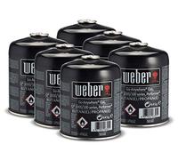 Weber 26100 Lot de 6 cartouches de gaz compatibles avec les séries Q 100/1000, Performer Deluxe GBS et Go-Anywhere
