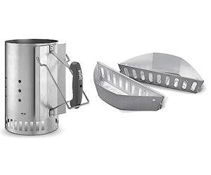 Weber 7403 Panier à charbon Char Basket pour Barbecues Charbon 57 cm & 7416 Cheminée d’Allumage Rapidfire - 31,75 x 20,57 x 32,26 cm