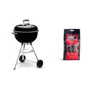 Weber Barbecue à Charbon Bar-B-Kettle, 47 cm - Grill avec Couvercle, Support Trépied et Roues & Briquettes de Charbon - Sac 8 kg - Charbon de Bois pour Barbecues Weber - Combustible BBQ