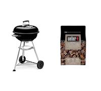 Weber Barbecue Charbon Compact Kettle Charcoal Grill Ø 47 cm & Cubes Allume-Feux, Brun, Lot de 48