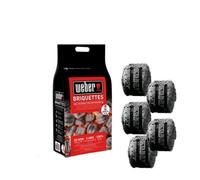 Weber Briquettes Charbon de Bois 4 kg, Noir, 40,5 x 35,2 x 17,2 cm, 17667
