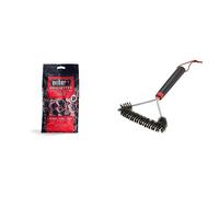 Weber Briquettes de Charbon - Sac 8 kg - Charbon de Bois pour Barbecues Weber & 12" Three-Sided Grill Brush