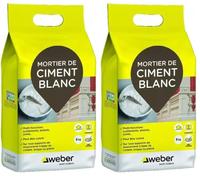 WEBER Ciment Blanc pour réparation et travaux rapides de maçonnerie, mortier, 5kg (Lot de 2)