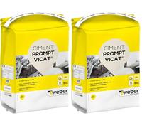 WEBER Ciment de prise rapide en milieux humides, 5kg, scellement urgent, réparations, rebouchage, PROMPT VICAT® (Lot de 2)