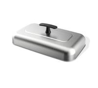Weber Cloche de cuisson XL / Pour planchas, acier inoxydable avec bord renforcé et poignée résistante à la chaleur, lavable au lave-vaisselle, 12,5 x 43,5 x 25,5 cm