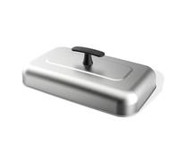 Weber Cloche de cuisson XL / Pour planchas, acier inoxydable avec bord renforcé et poignée résistante à la chaleur, lavable au lave-vaisselle, 12,5 x 43,5 x 25,5 cm