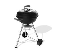 Weber Barbecue à charbon Compact Kettle 47 cm – trépied à roulettes, grille trois niveaux, noir