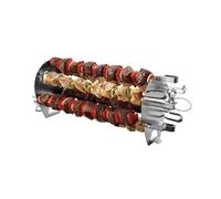 Weber Crafted kit de brochettes pour rôtissoires/Support avec 6 brochettes en Acier Inoxydable, Compatible Lave-Vaisselle, Longueur 40 cm - Argent (7685)