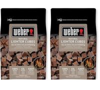Weber Cubes Allume Feu Naturels - Allume Barbecue Rapide - 100% Naturel - Pack Allume Feu pour Barbecues - 48 Pièces - Rapide et Pratique - Écoresponsable et Neutre en CO2 (17612) (Lot de 2)