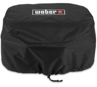 Weber Premium Housse de Protection Type Bonnet pour Barbecue Lumin Compact, Respirante, résistante aux UV et à l’Eau, Protection Contre Le Vent et Les intempéries, Noir (3400305)