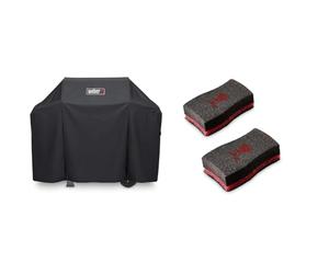 Weber Housse Premium II Spirit EO-210/220 et séries 300, Noir & Éponge, Noir, 25 x 6 x 9 cm, Lot de Deux