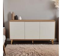 WEBER INDUSTRIES BAHUT Norway 3 Portes/Décor Blanc et Chêne Blanchi