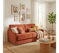 WEBER INDUSTRIES Canapé Convertible Express 3 Places BERGAME en Velours/Terracotta