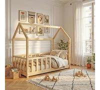 WEBER INDUSTRIES Lit cabane Kiwi 70x140 Bois Clair avec Matelas