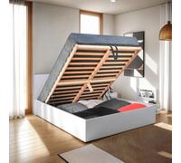 WEBER INDUSTRIES Lit Coffre Madrid 140x190 + 1 sommier/Blanc