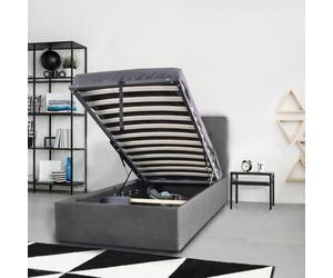 WEBER INDUSTRIES Lit Coffre Parma 90x190 + 1 sommier/Gris foncé