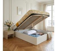 LIT COFFRE SPIRO 140x190cm + 1 SOMMIER / BLANC
