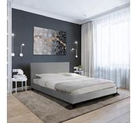 WEBER INDUSTRIES Lit Dublin 160x200 + 1 sommier/Gris Clair