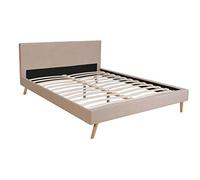 WEBER INDUSTRIES Lit Fjord 180x200 Tissu + 1 sommier/Beige
